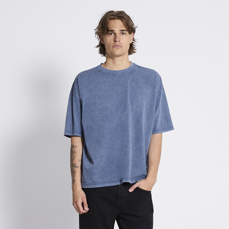 Washed boxy tee "Mikael Washed" Blue